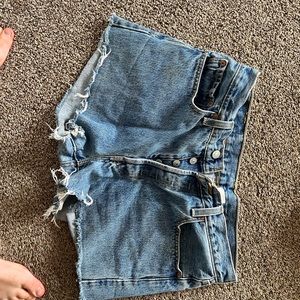 High waisted jean shorts